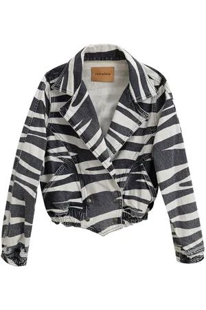 Retrofete Veste courte en Denim Bianco/Nero