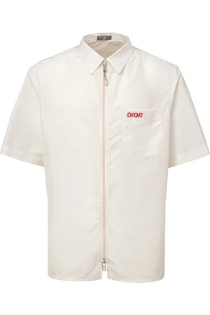 Dior Chemise demi manches avec Zip blanc avec logo