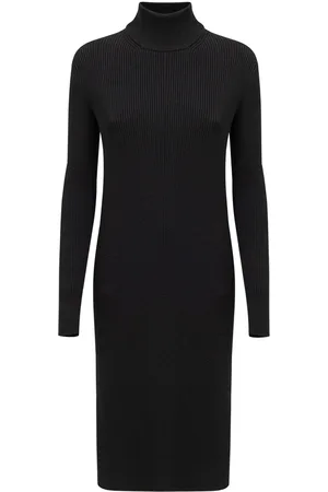 Bottega Veneta Robe noire longue en tricot