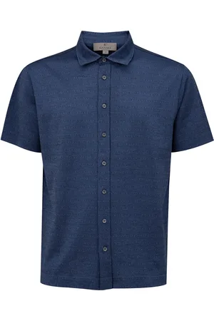 CANALI Chemise manches courtes bleu