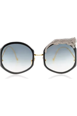 ANNA KARIN KARLSSON ROSE ET LE RÊVE - SUN Ice Couleur Cristal 55 Lunettes De Soleil Femme Noires