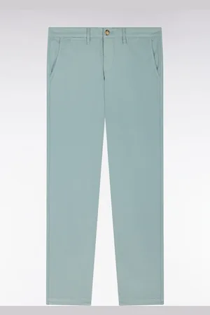 Eden Park Pantalon Chino Sans Plis En Coton Stretch Moyen Coupe Droite