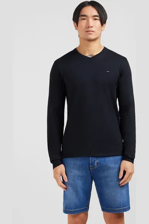 Eden Park T-shirt Col V À Manches Longues