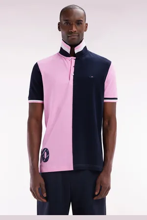 Eden Park Polo À Manches Courtes En Coton Bicolore Et Marine Coupe Droite