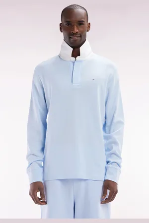 Eden Park Maillot À Manches Longues En Coton Pima Ciel Coupe Droite