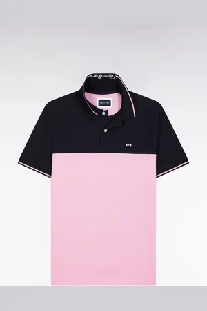 Eden Park Polo À Manches Courtes En Piqué Coton Col Jacquard Coupe Droite