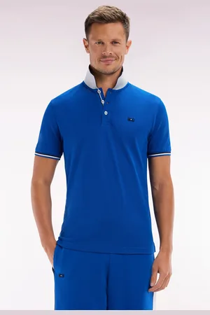 Eden Park Polo À Manches Courtes En Coton Col Contrasté Coupe Droite