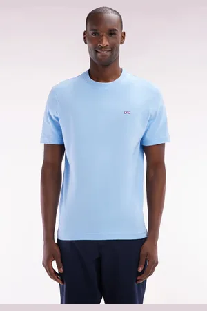 Eden Park T-shirt En Coton Ciel Sérigraphié Coupe Droite