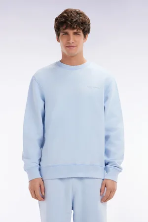 Eden Park Sweatshirt Surteint À Col Rond En Molleton Coton Ciel Coupe Décontractée