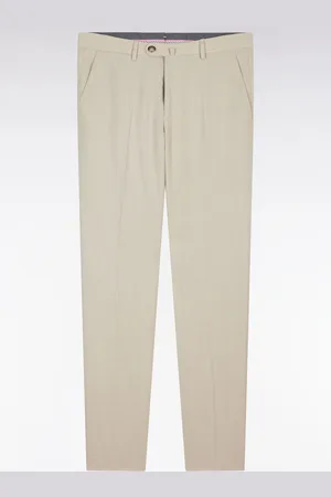Eden Park Pantalon À Taille Élastiquée En Laine Et Coton Stretch Mélangés
