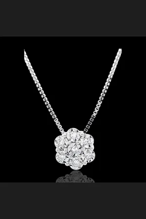 Edenly Collier Fraicheur - Fleur de Flocon - 7 diamants et 9 carats