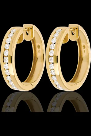 Edenly Créoles 18 carats diamants - serti rail - 0.43 carats - 24 d