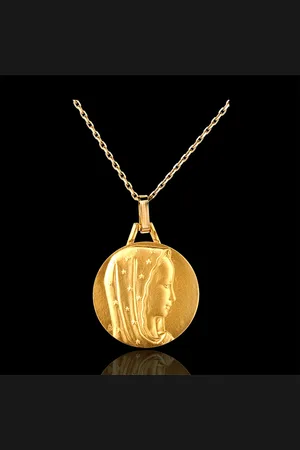 Edenly Médaille Vierge voile étoilé 18mm - 18 carats