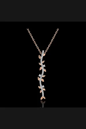 Edenly Collier tige Jardin Enchanté - Feuillage Royal - 18 carats et