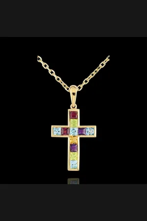 Edenly Pendentif Croix Couleur - 9 carats