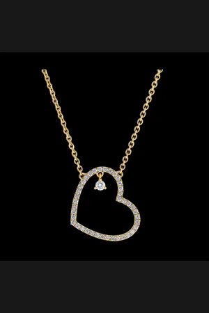 Edenly Collier Précieux Secret - Coeur Penché - 9 carats et diaman