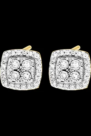 Edenly Puces Origine - Eclat Carré - or blanc et jaune 9 carats et diamants