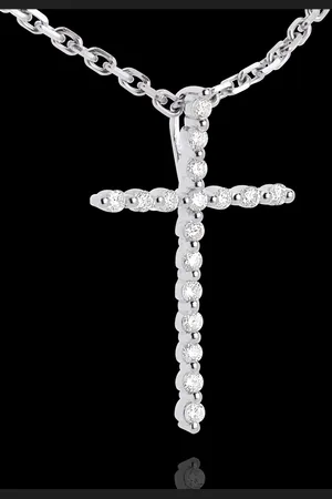 Edenly Pendentif croix en 18 carats - 17 diamants