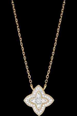 Edenly Collier Fleur de diamant - 9 carats et diamants