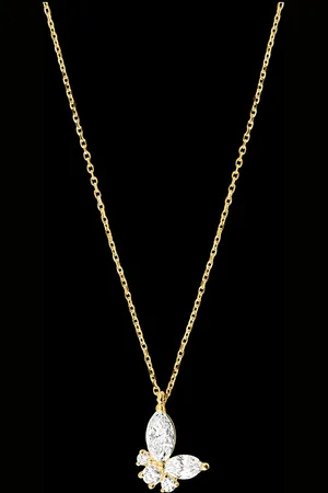 Edenly Collier Papillon de minuit - 9 carats et diamants synthétiqu