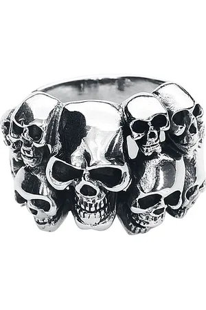 etNox hard and heavy Bague Gothic de - Crânes