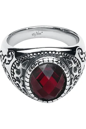 etNox hard and heavy Bague Gothic de - Dark Ruby
