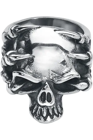 etNox hard and heavy Bague Gothic de - Crâne Griffe