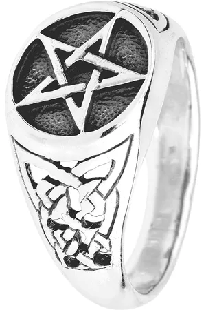 etNox hard and heavy Bague Gothic de - Pentagram