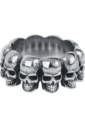 etNox hard and heavy Bague Gothic de - Crânes
