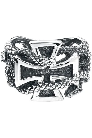 etNox hard and heavy Bague de - Croix De Fer & Serpents