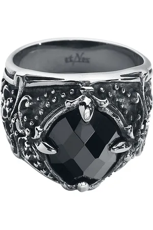 etNox hard and heavy Bague Gothic de - Black Diamond