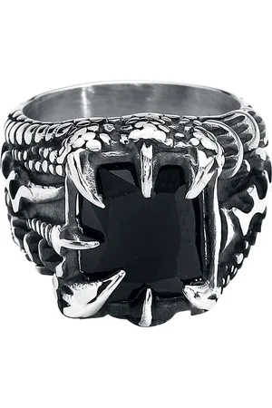 etNox hard and heavy Bague Gothic de - Griffes Cristal