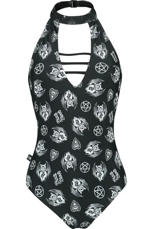EMP Maillot de bain Gothic de - Maillot de Bain Dos-Nu avec Symboles Mystiques