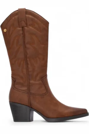 Bottines Femme XTI à Talon - Daim Motif Découpé - Fermeture éclair Latérale - Confortable