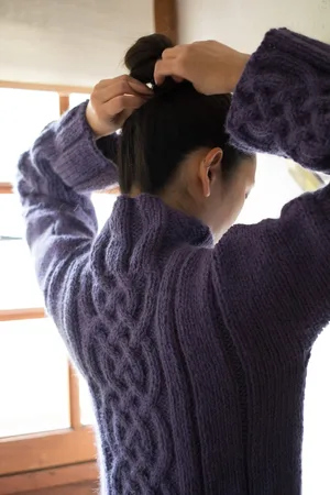 LuneDeNacre Pull Celtique Pour Femme Tricoté Main En Laine & Alpaga - Eireann