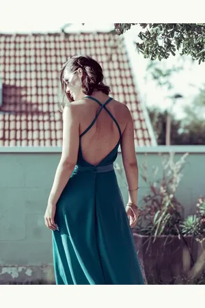 SerieBlanche Haut Débardeur Dos-Nu En Crêpe Et Satin Émeraude, Haut De Cérémonie, Cortège, Mix & Match, Ensemble Mariée Coloré