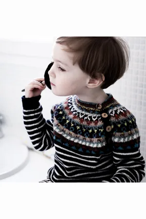 SophieOcheraKnitwear Pull Marine Rayé Avec Empiècement Fair Isle