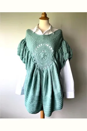 KIYAOH Pull Femme Bohème Oversize Fait Main D