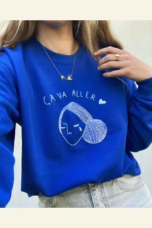 Delicateminiature Sweatshirt Brodé À La Main - Ca Va Aller - Dispo En S/M/L