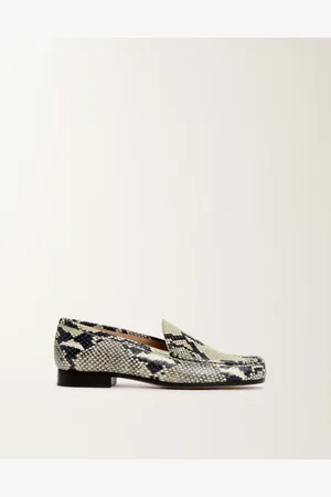 Fabiana Filippi Mocassins En Cuir De Veau Imprimé Python, Mastic