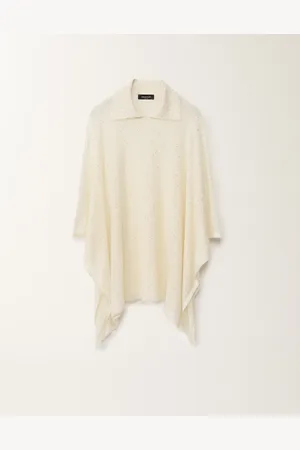 Fabiana Filippi Cape Avec Col En Mohair, Mastic