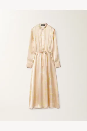Fabiana Filippi Robe Chemise En Soie Imprimée Tilia, Poudré