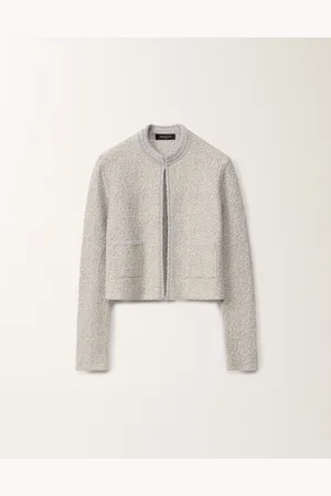Fabiana Filippi Cardigan En Maille De Tweed Lurex, Et Mauve