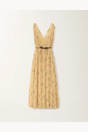 Fabiana Filippi Robe Plissée En Tulle À Imprimé Botanique Picta