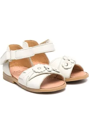 PèPè Sandales en cuir à fleurs appliquées