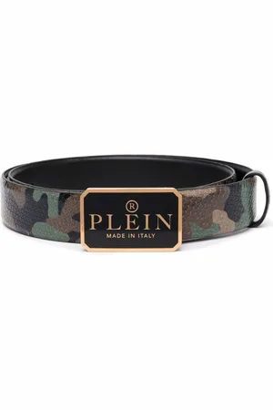 Philipp Plein Ceinture en cuir à effet peau de serpent