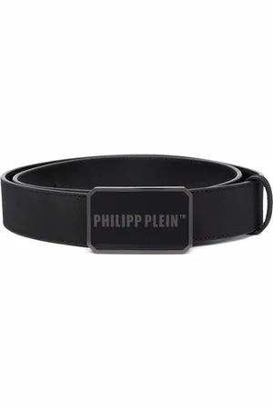 Philipp Plein Ceinture en cuir à plaque logo