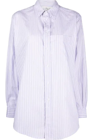 Maison Margiela Chemise en popeline à fines rayures
