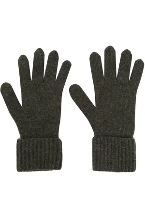 N.PEAL Gants en maille nervurée