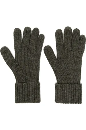 N.PEAL Gants en maille nervurée